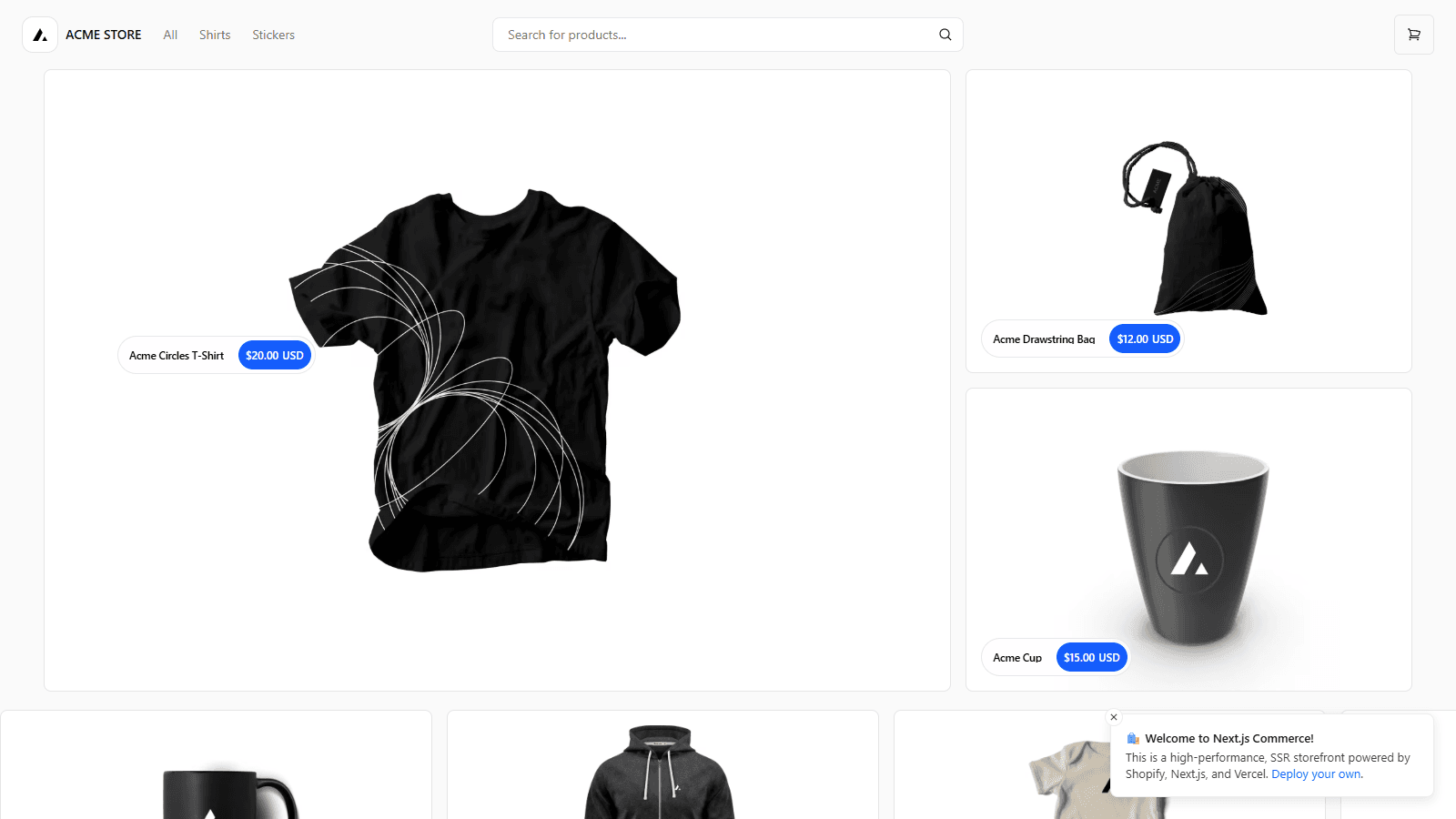 Next.js Commerce public demo storefront